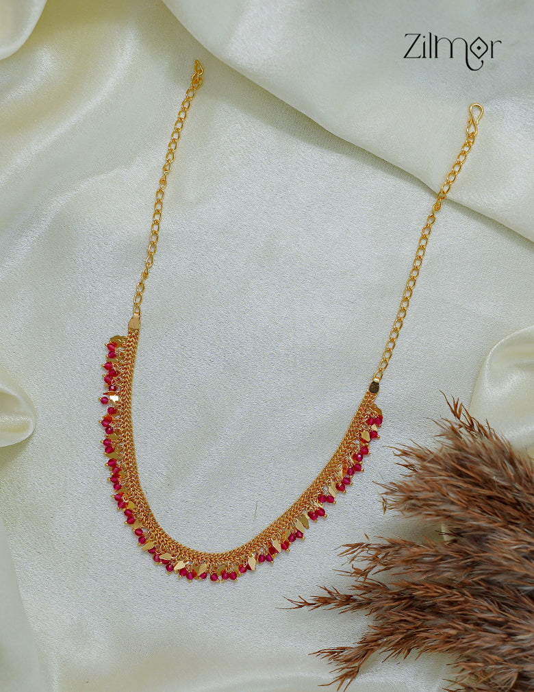 18K Gold Plated Kerala Style ElakkaThali with Ruby stone - KY1012642 - Prebooking