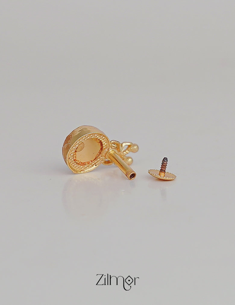 KO101505 - Gold Plated Round Palakka Choker Earring Set 6-Zilmor