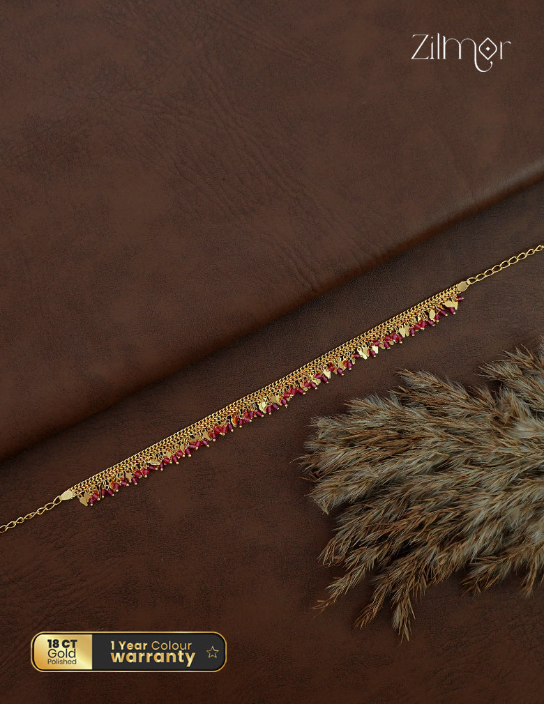 18K Gold Plated Kerala Style ElakkaThali with Ruby stone - KY1012642 - Prebooking