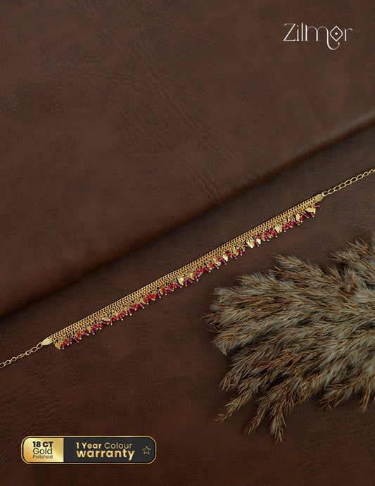 18K Gold Plated Kerala Style ElakkaThali with Ruby stone - KY1012642 - Prebooking