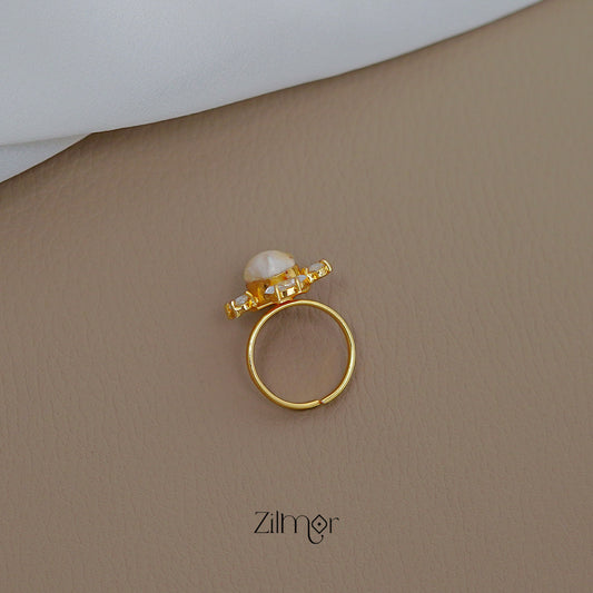 ZA101144 -  AD Stone with  Pearl Ring