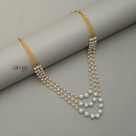 KE100729 - Triple Layer Pearl Necklace