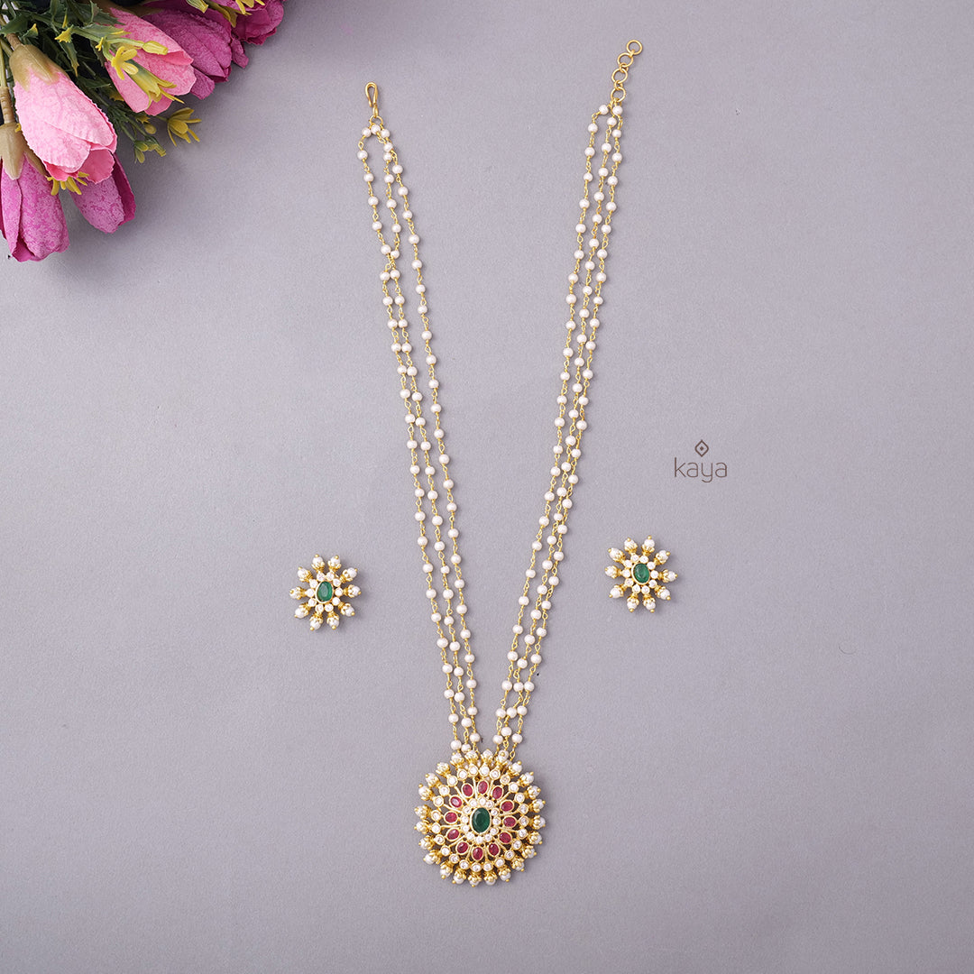 KH101001 - Pearl Haram Necklace Set with Earrings