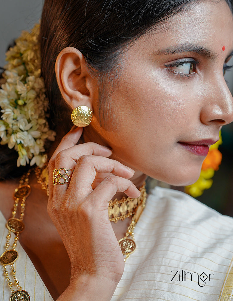 AS1011860 - Gold Circle Stud Earrings 2-Zilmor