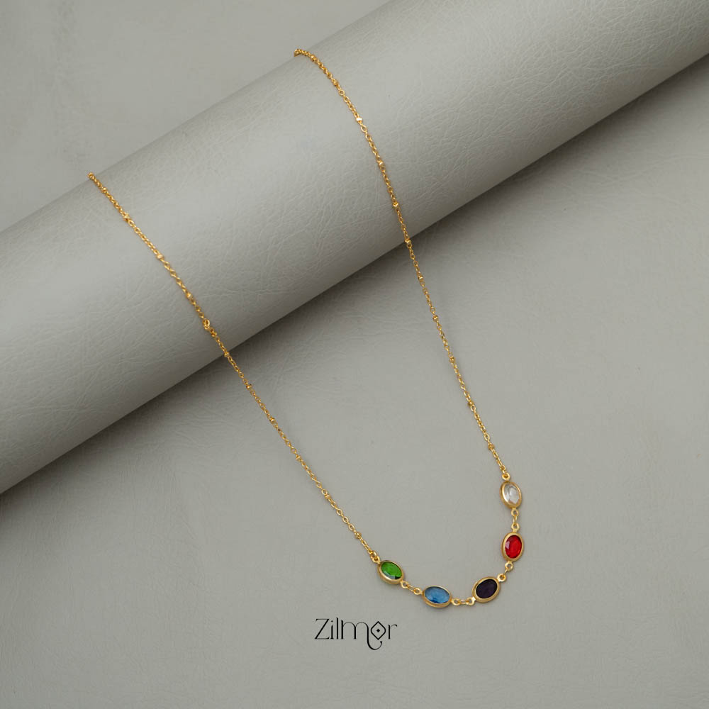 KY101774 - AD Stone Pendant Simple Necklace