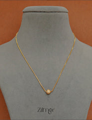 PP1011348 -  Gold Tone AD Stone Pendant Simple Necklace 2-Zilmor
