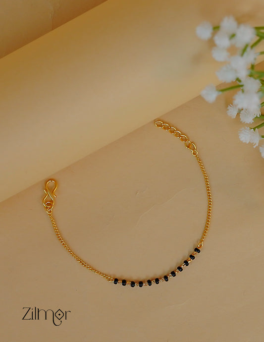 PP1011945- Gold Toned  Simple Mangalsutra Bracelet