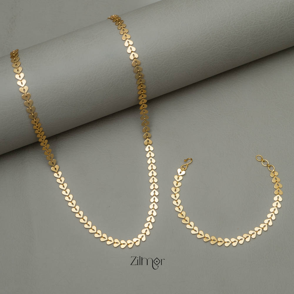 KY101769 - Gold Toned Necklace Bracelet Set