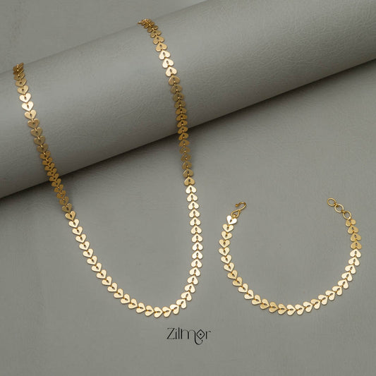 KY101769 - Gold Toned Necklace Bracelet Set