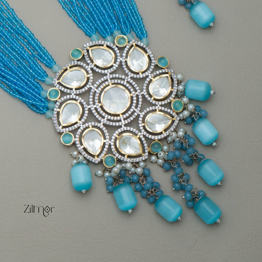 Kundan Polki Pearl Necklace Earring Set - FS100137