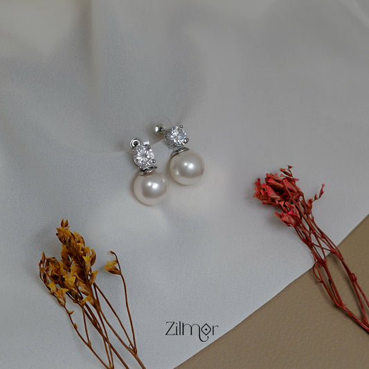 ZN1011509 - AD Stone with Pearl Hanging  Earrings