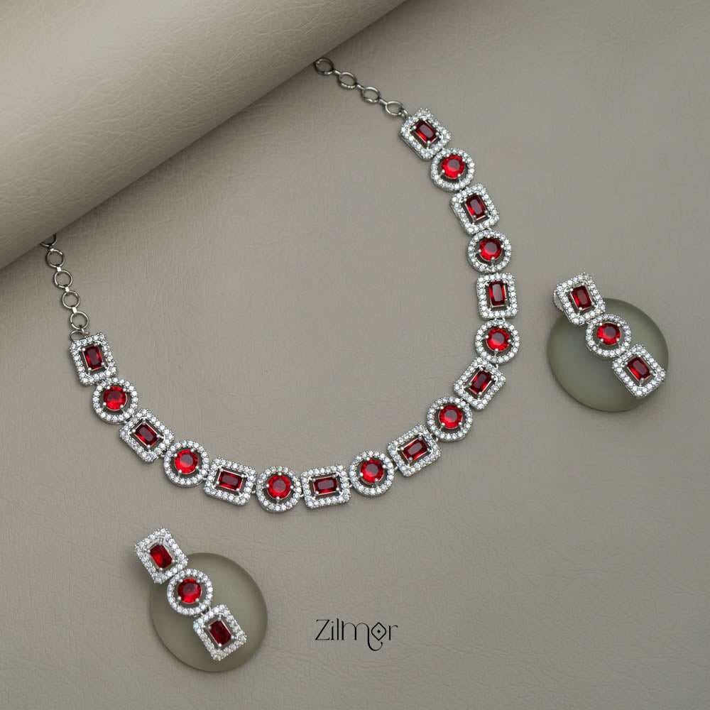 AD Stone Single Layer Necklace Set