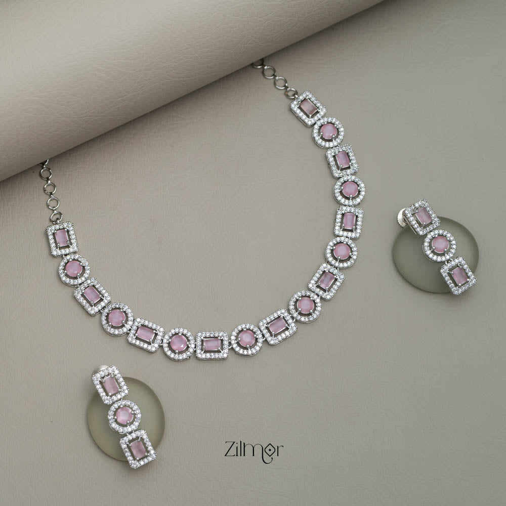 AD Stone Single Layer Necklace Set