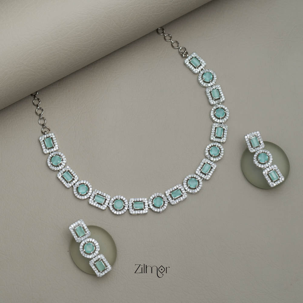 AD Stone Single Layer Necklace Set