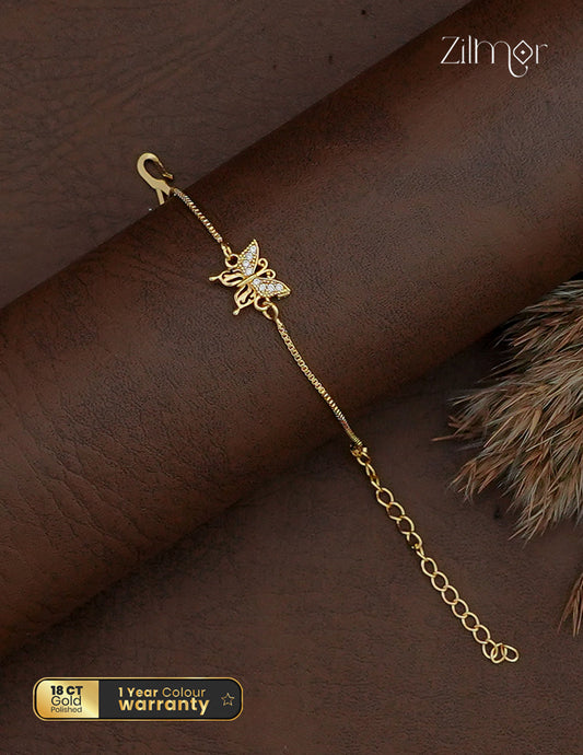 18K Gold Plated AD Stone Butterfly Bracelet - PP1013061