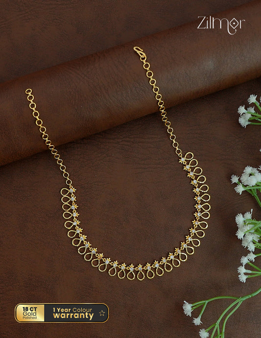 18K Gold Plated AD Stone Choker Necklace - AC1012557