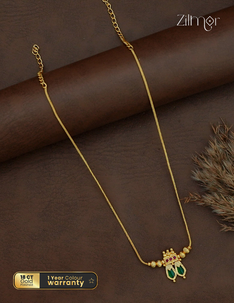 18K Gold Plated AD Stone Nagapadam Pendant Necklace - AC1013097
