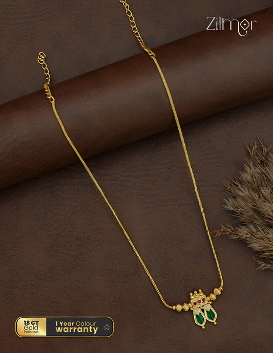 18K Gold Plated AD Stone Nagapadam Pendant Necklace - AC1013097