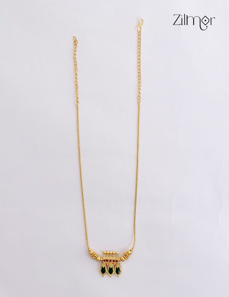 18K Gold Plated AD Stone Nagapadam Pendant Necklace - ZS1012480