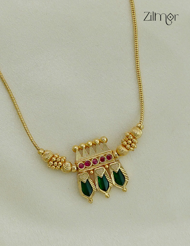 18K Gold Plated AD Stone Nagapadam Pendant Necklace - ZS1012480