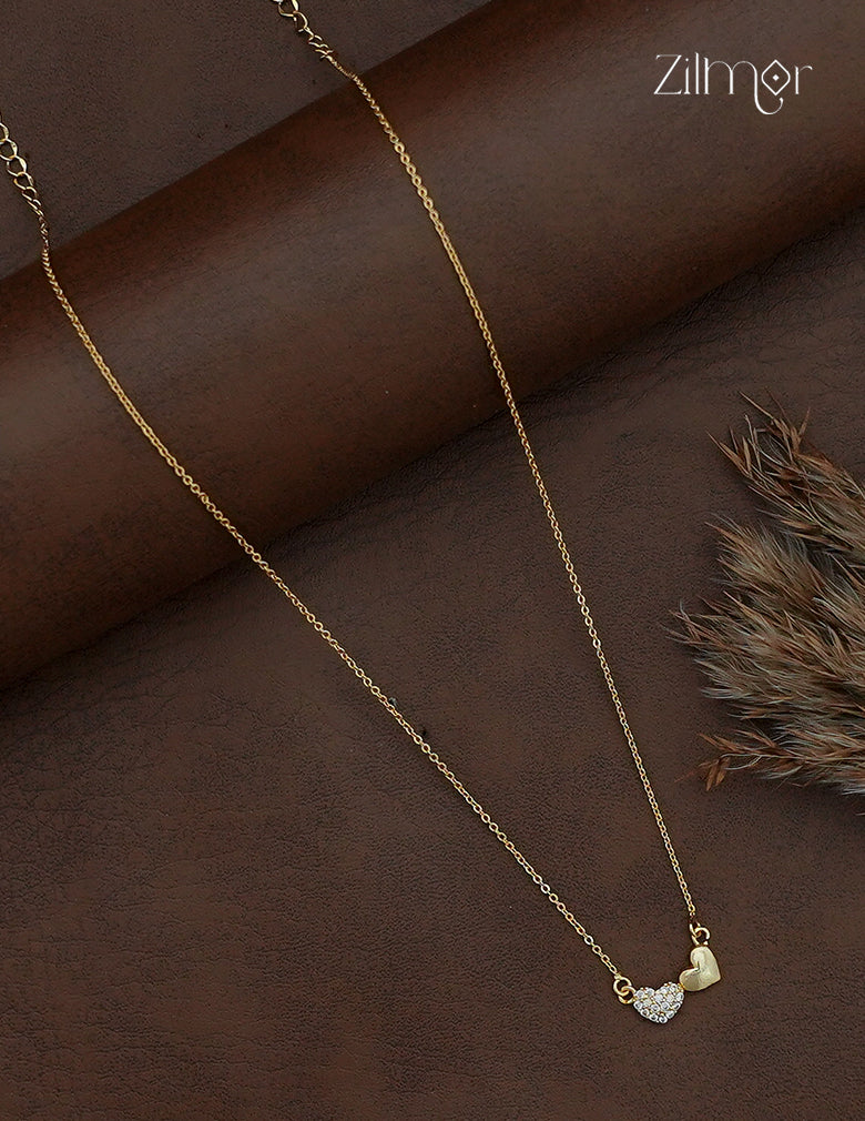 18K Gold Plated AD Stone Pendant Chain Necklace - AG1013030