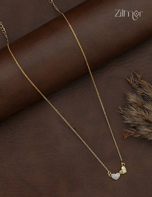 18K Gold Plated AD Stone Pendant Chain Necklace - AG1013030
