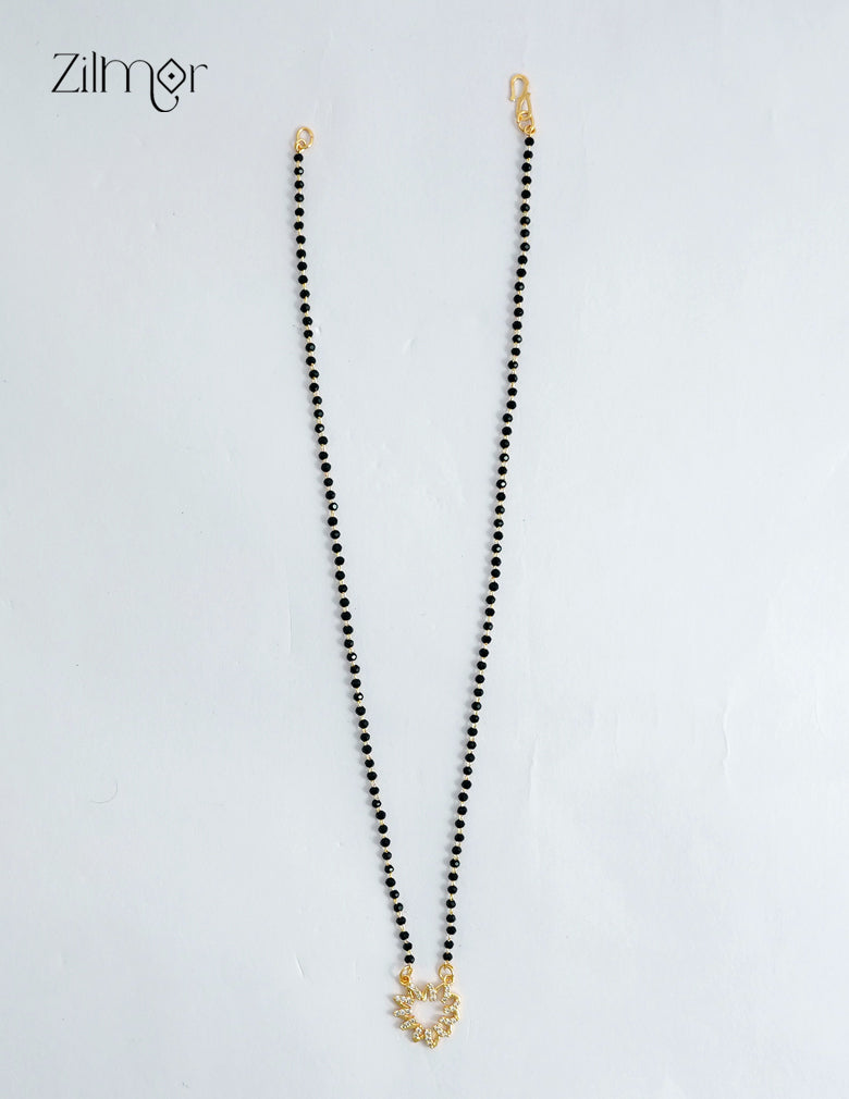 18K Gold Plated AD Stone Pendant Mangalsutra Necklace - AG1012560