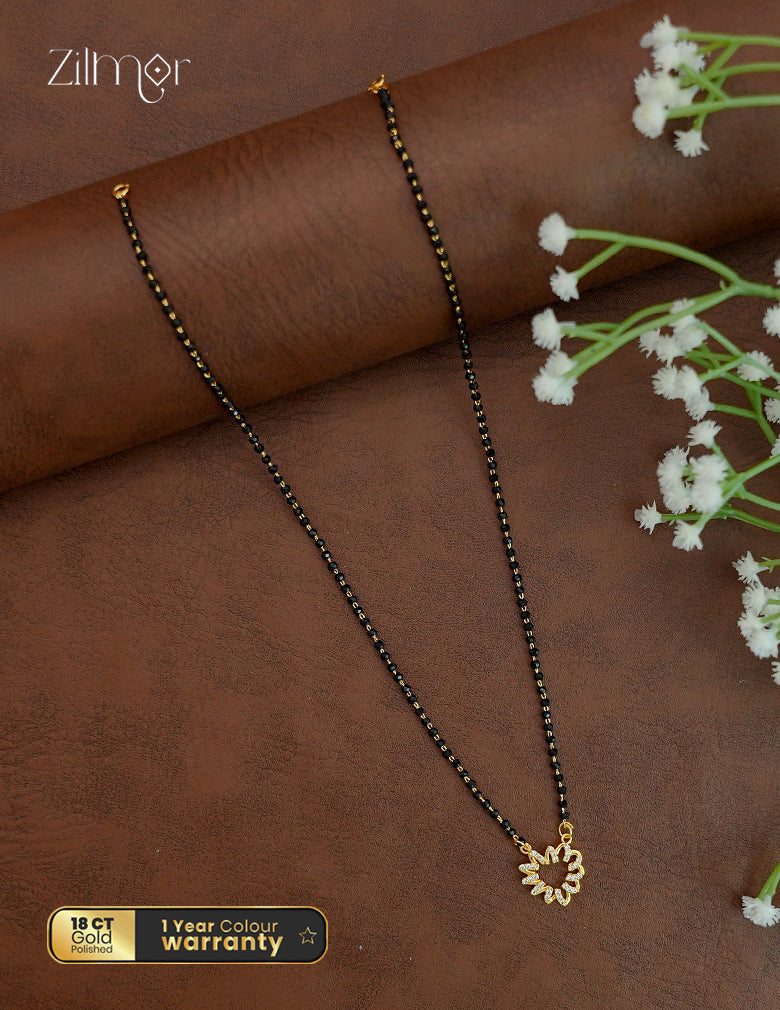 18K Gold Plated AD Stone Pendant Mangalsutra Necklace - AG1012560