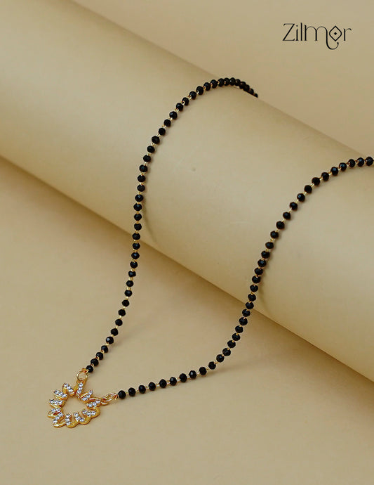 18K Gold Plated AD Stone Pendant Mangalsutra Necklace - AG1012560