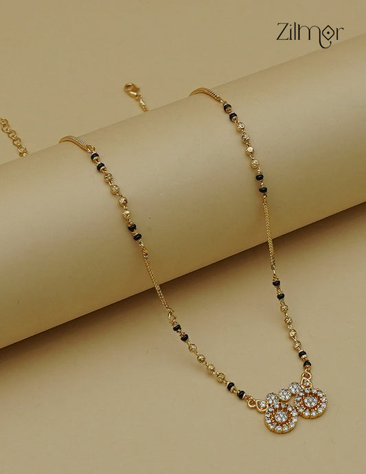 18K Gold Plated AD Stone Pendant Mangalsutra Necklace - SG1013033