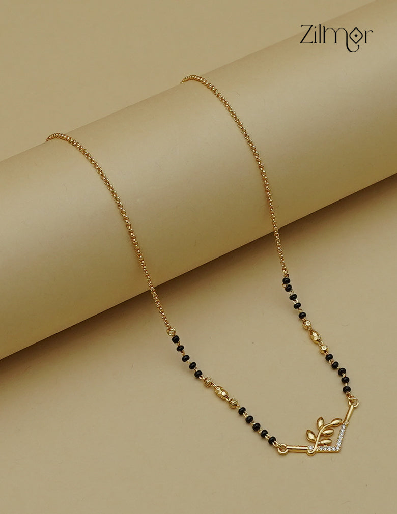 18K Gold Plated AD Stone Pendant Mangalsutra Necklace  - SG1013034