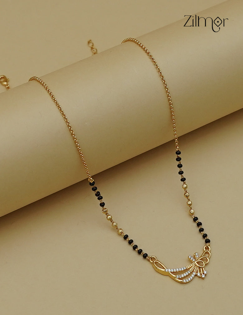 18K Gold Plated AD Stone Pendant Mangalsutra Necklace - SG1013037