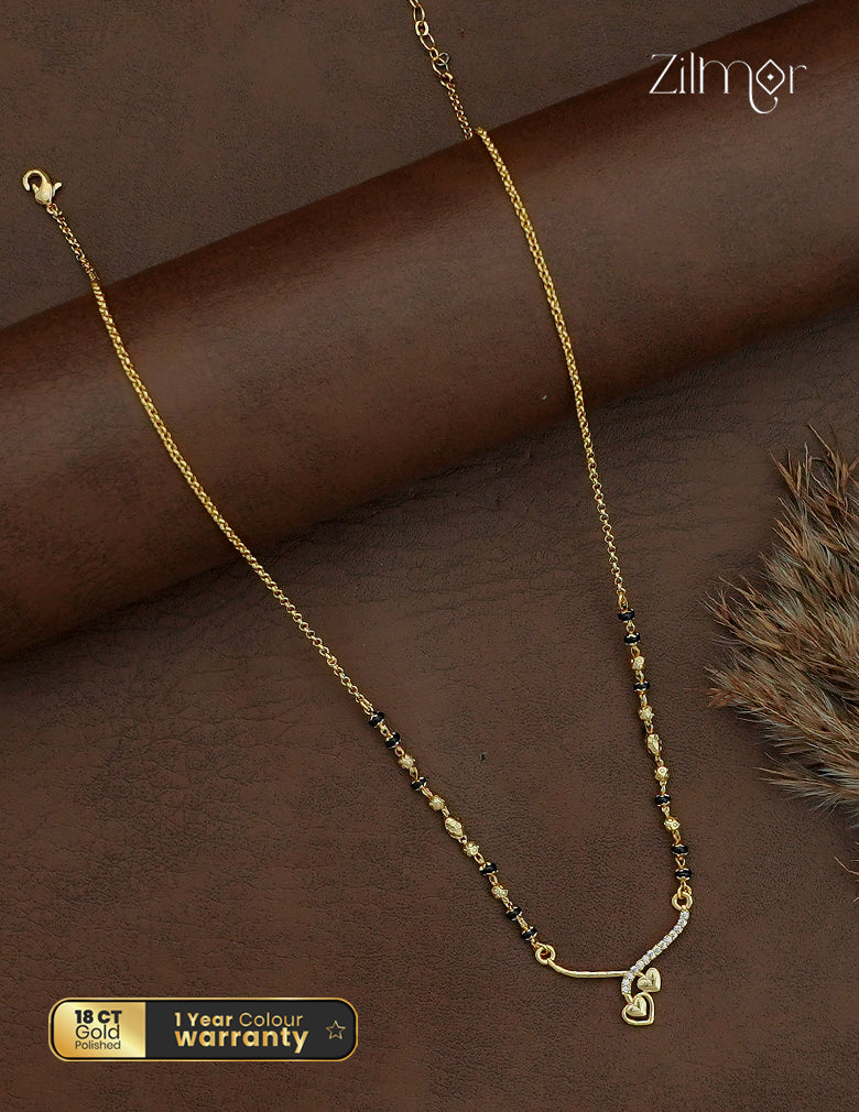 18K Gold Plated AD Stone Pendant Mangalsutra Necklace  - SG1013039