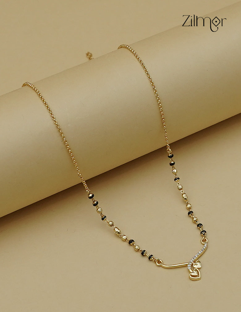 18K Gold Plated AD Stone Pendant Mangalsutra Necklace  - SG1013039