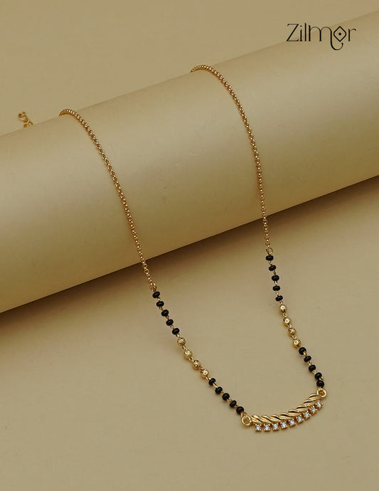 18K Gold Plated AD Stone Pendant Mangalsutra Necklace - SG1013046