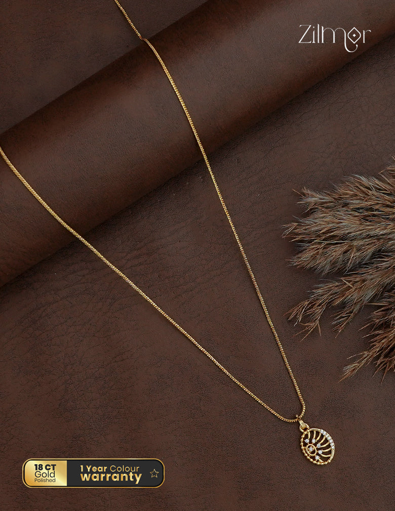 18K Gold Plated  Diamond Replica Pendant Chain - AG1013103