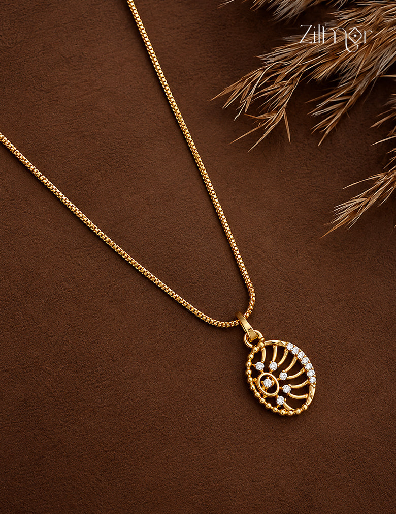 18K Gold Plated  Diamond Replica Pendant Chain - AG1013103