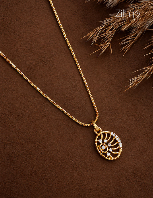 18K Gold Plated  Diamond Replica Pendant Chain - AG1013103