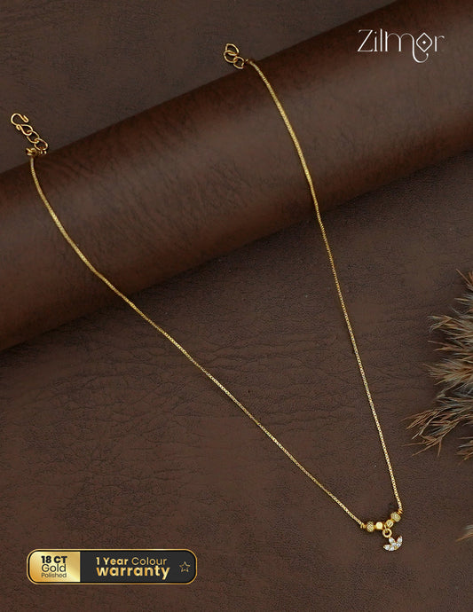 18K Gold Plated AD Stone Pendant Simple Chain Necklace - PP1013098