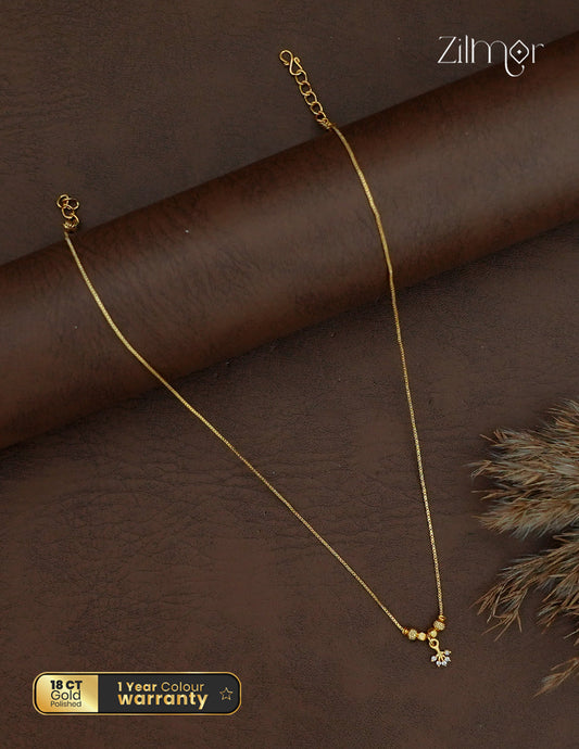 18K Gold Plated AD Stone Pendant Simple Chain Necklace - PP1013100