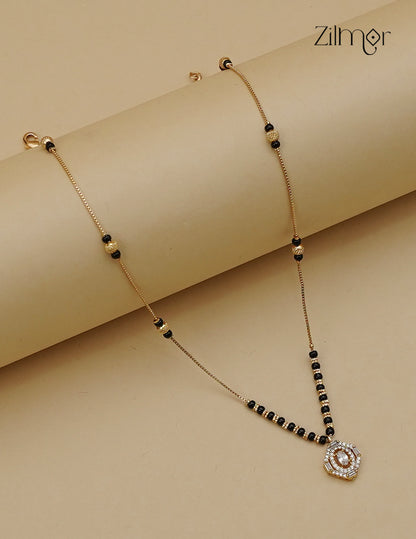 Gold Plated AD Stone Pendant Simple Mangalsutra Necklace - AI1013007