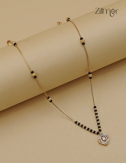 Gold Plated AD Stone Pendant Simple Mangalsutra Necklace - AI1013007