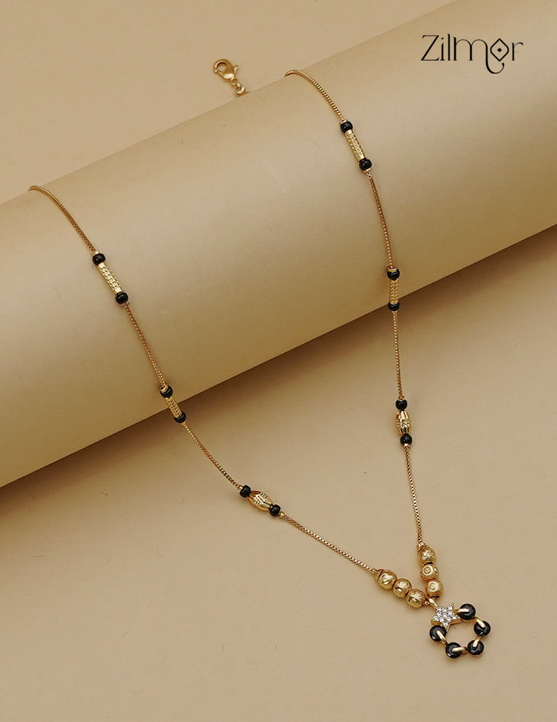Gold Plated AD Stone Pendant Simple Mangalsutra Necklace - AI1013008