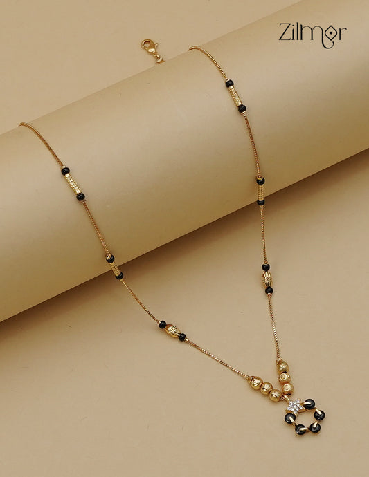 Gold Plated AD Stone Pendant Simple Mangalsutra Necklace - AI1013008