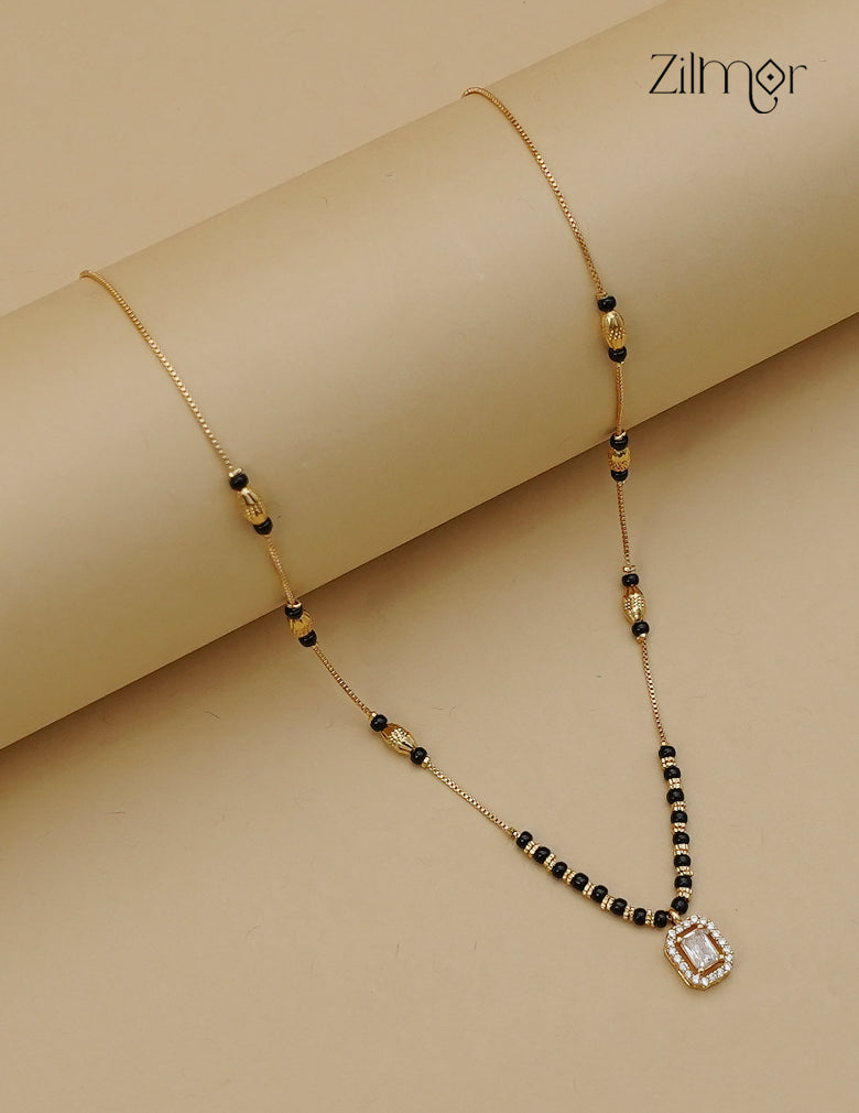 18K Gold Plated AD Stone Pendant Simple Mangalsutra Necklace - AI1013016