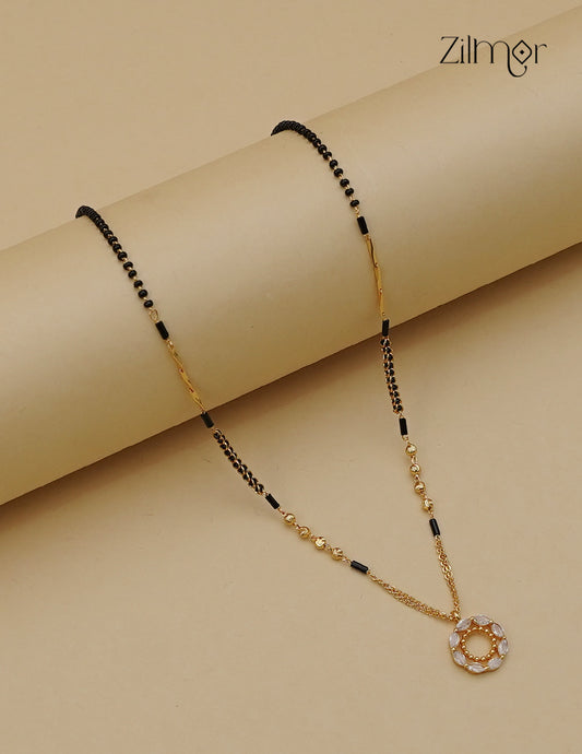 18K Gold Plated AD Stone Pendant Simple Mangalsutra Necklace - AI1013026