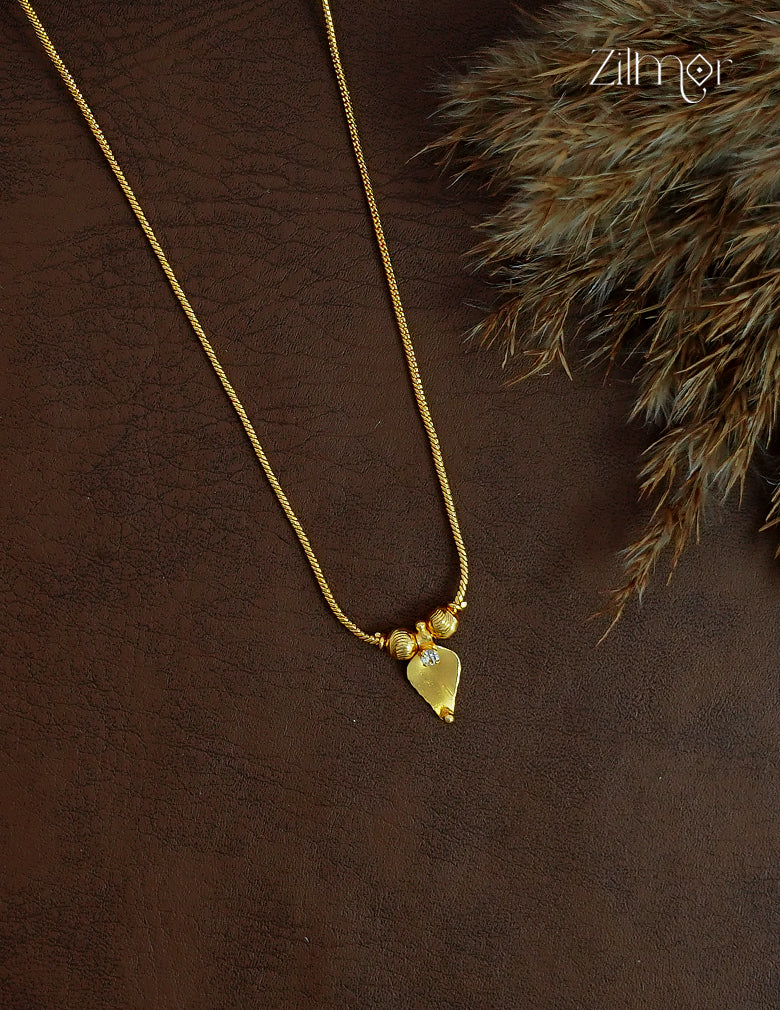 18K Gold Plated AD Stone Simple Thaali Pendant Necklace - AG1012507