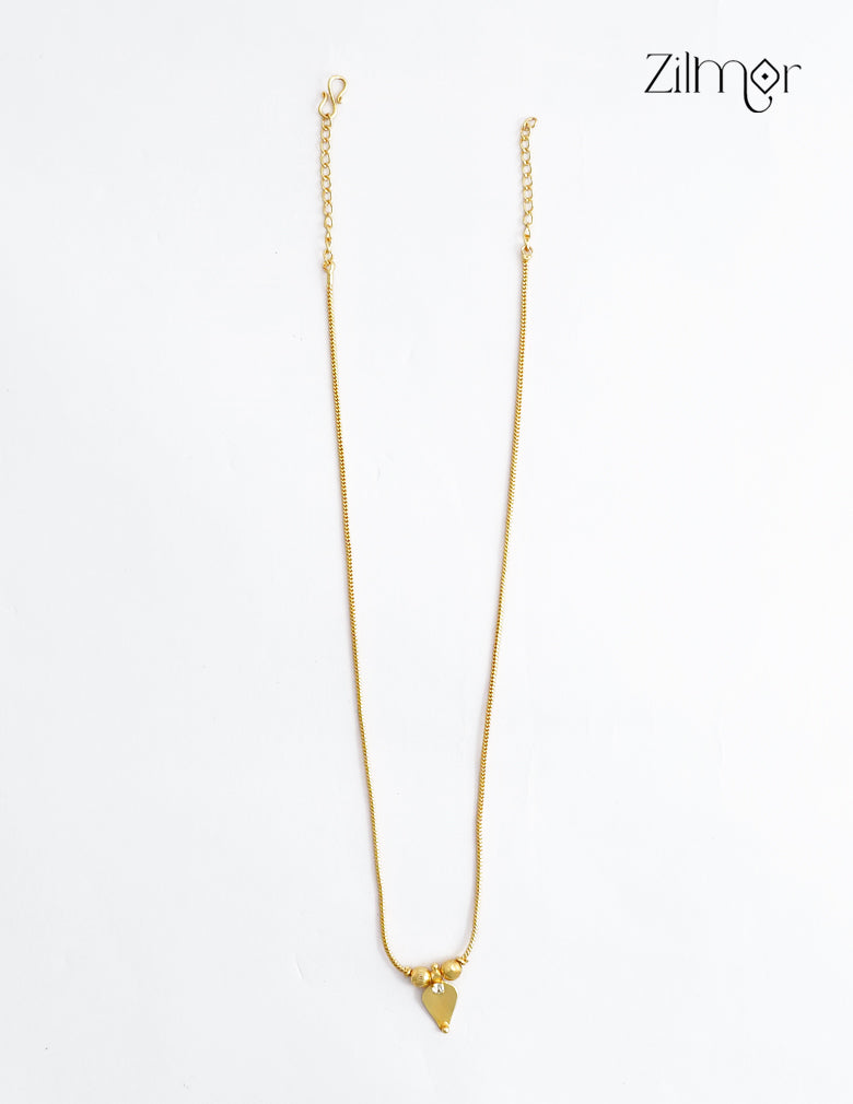 18K Gold Plated AD Stone Simple Thaali Pendant Necklace - AG1012507