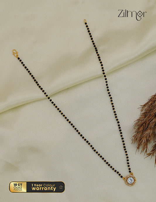 18K Gold Plated Ad Stone Pendant Mangalsutra  Necklace - CL1012844