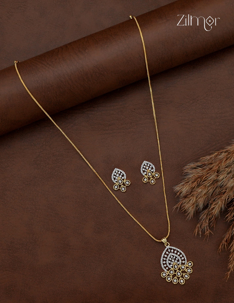 Ad Stone Pendant Necklace Earring Set - AF1012859